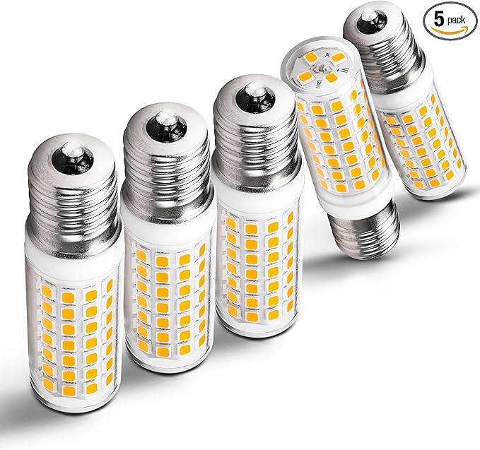E17 LED Ceiling Fan Light Bulb 6W (60W Halogen Equivalent) 2700K Warm White 700lm 120V LED Intermediate Base Bulb for Appliance,Desk Lamp,Cabinet,Closet,Chandelier Lighting,Non-dimmable,5pack - Bloomnest