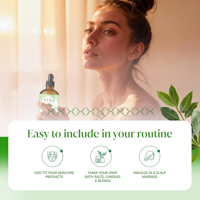 Siva Citronella Essential Oil - 4 Fl Oz – 100% Natural Citronella Oil - for Diffuser, Face, Skin Care, Aromatherapy, Hair Care, Scalp and Body Massage - with Dropper - Bloomnest
