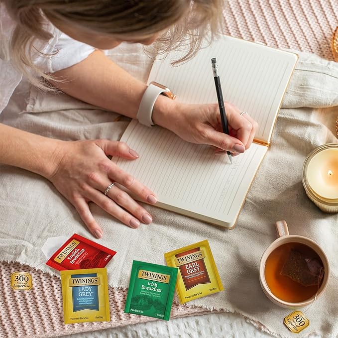 Twinings Variety Pack Black Tea Bags, 20 Count (Pack of 1), Includes English Breakfast, Earl Grey, Irish Breakfast, and Lady Grey, Caffeinated, Enjoy Hot or Iced, 20 Teabags - Bloomnest