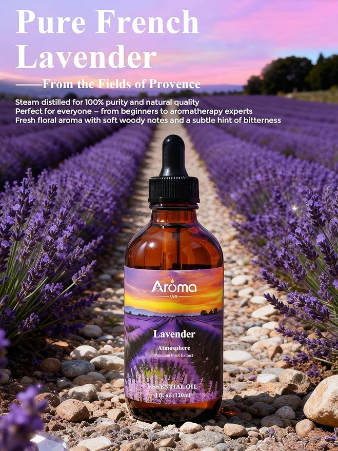 Lavender Essential Oil with Premium Gift Box - Lavender Essential Oils for Skin & Diffusers & Aromatherapy - 4 Fl Oz 100% Pure Natural - Gift-Ready Box - Gifts for Women Bloomnest
