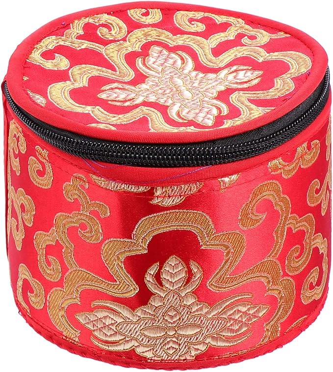 VAKUUM Gift Wrapping Bags Chanting Bowl Travel Bag Tibetan Singing Bowl Case Buddhist Singing Bowl Carry Bag Sound Bowl Holder Case Storage Bag Round Storage Tote Bag Gift Wrap Bags - Bloomnest