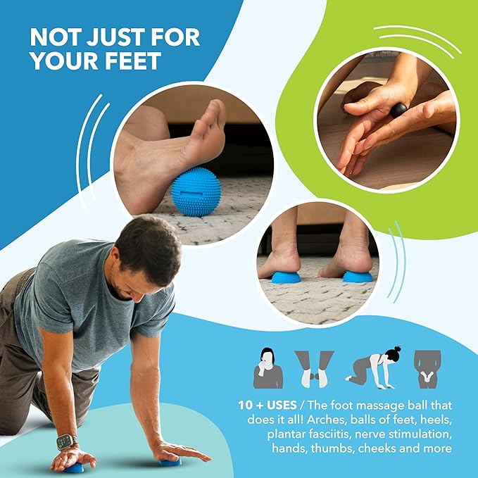 RAD The Original Neuro Ball – Foot Roller & Textured Massage Ball for Myofascial Release, Plantar Fasciitis, Hands & Face – Spiky Therapy Tool for Muscle Relief