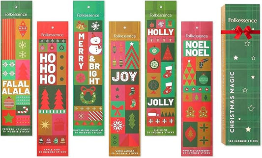 Folkulture Incense Sticks (120 Sticks) | Set of 6 Premium Incense for Meditation, Aromatherapy, Gifts | No Charcoal,Organic, Non Toxic, 45 Mins, Long Burning Peppermint, Apple Tart Insence-Sticks FOLKULTURE