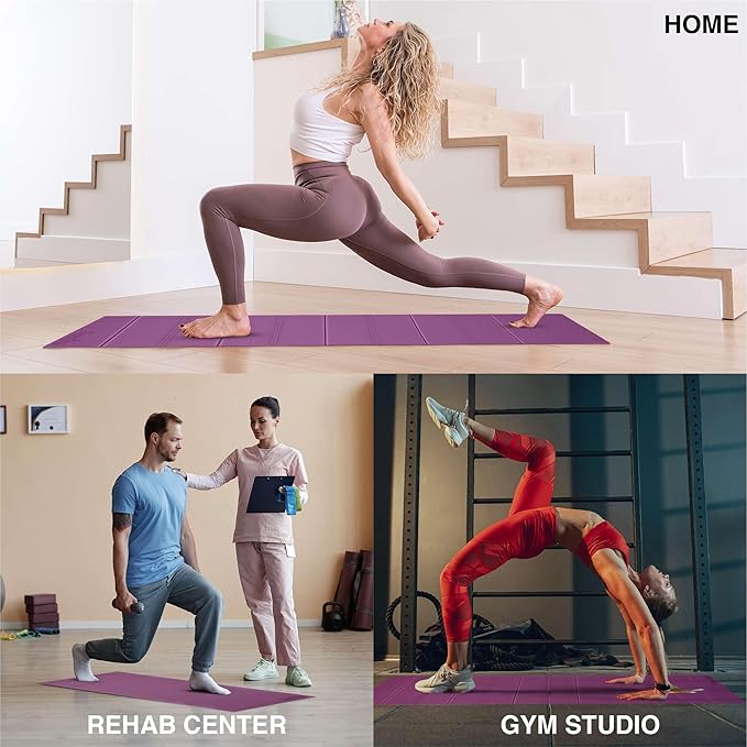 Foldable Yoga Exercise Mat – Lightweight, Anti-Slip, and Easy to Store for Yoga, Pilates, Home Workouts, and Floor Exercises - Bloomnest