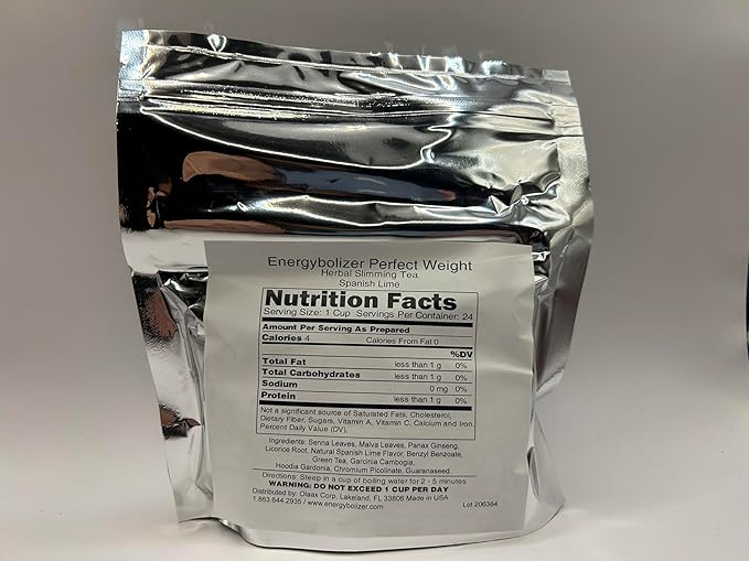 Energybolizer Perfect Weight Herbal Tea (24 Bags)| Natural Energy Booster for Women and Men | Increase Energy, Improve Digestion (Spanish Lime) - Bloomnest