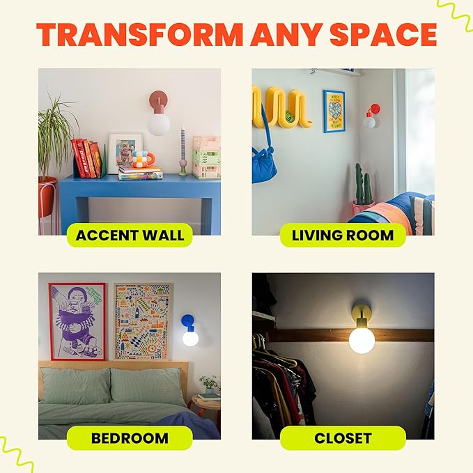 Wireless Wall Sconce (Shark Tank) Rechargeable & Dimmable LED Light w/App Control & Damage-Free Install, Moveable Modern Ambient Lighting for Elegant Home & Bedroom Decor | Sage Green - Bloomnest