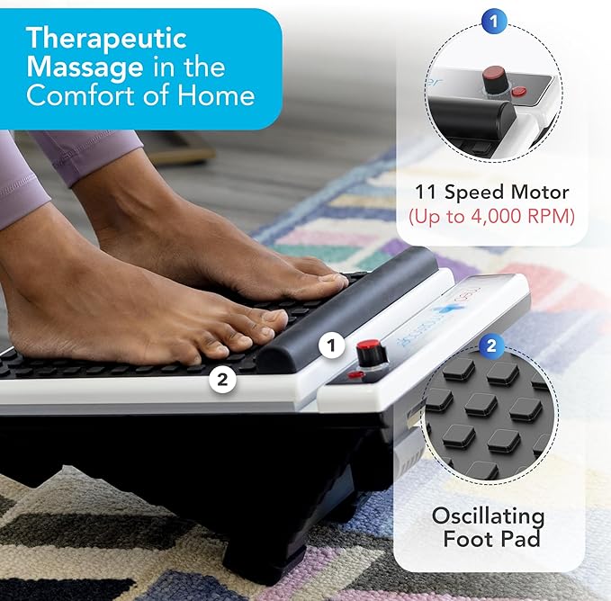 MedMassager Foot Massager Plus | Deep Tissue Massage Therapy, at-Home Massager, Dual Speed, Portable & Compact, Fast Relief from Neuropathy, Improves Blood Circulation MMF07