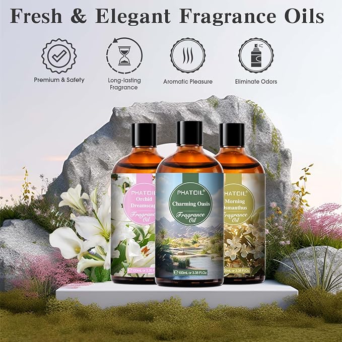 PHATOIL 100ML Tea Aroma Travel Fragrance Oils, Huge 3.38fl.oz Bottle Tea Aroma Travel Oil, Pure Aromatherapy Oils for Diffuser, Humidifier, Scented Oils for Soap, Candle Making - Bloomnest
