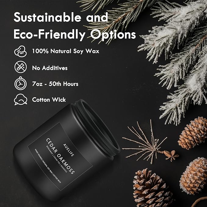Cedar Oakmoss Candle | Scented Candles for Men - Soy Candles for Home Scented, Manly Candle for Bedroom, Man Gifts for Him/Friend -7oz - Bloomnest