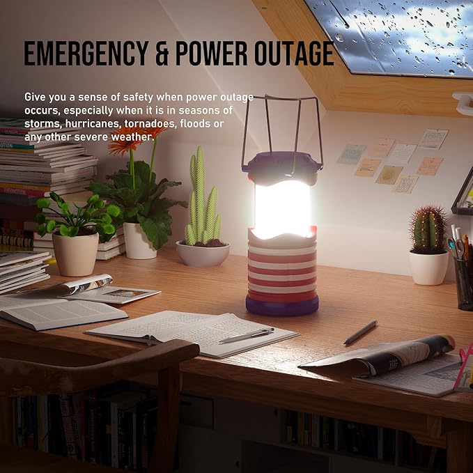 Lichamp LED Camping Lantern, 4 Pack Battery Powered Flashlight for Power Outages, Portable Collapsible Hanging Light Essential for Home, Outdoor, Emergency Lamp Survival Kit Gear for Hurricane, C2 - Bloomnest