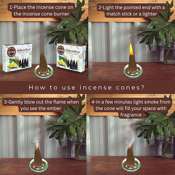 TRUMIRI Pineapple Incense Cones - Total 20 Cone Incense - Dual Pack of 10