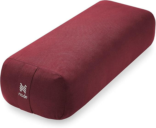 Yoga Meditation Cushion, 25" x 12" Rectangular Bolster with Organic Cotton Cover - Bloomnest