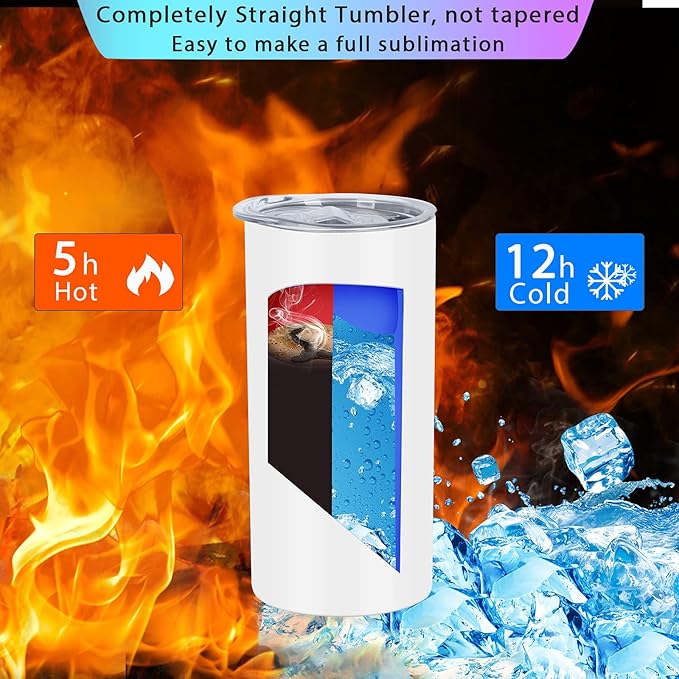 15 Oz Sublimation Tumblers (12 Pack), Skinny Straight Kids Tumblers, Individually Gift Boxed, White - Bloomnest