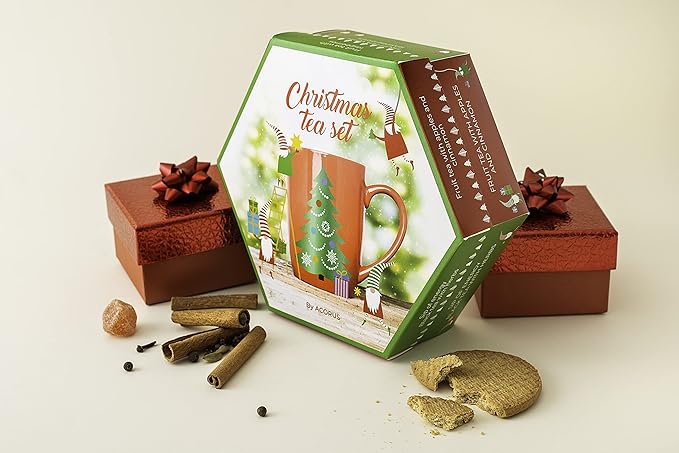 ACORUS Christmas Tea Set, Herbal Fruit Tea Gift Set, 60 Assorted Tea Bags Variety Pack, Herbal Tea and Fruit Tea Sampler, Specialty Tea Bags Individually Wrapped, Tea Gifts for Women, Men, Tea Lovers - Bloomnest