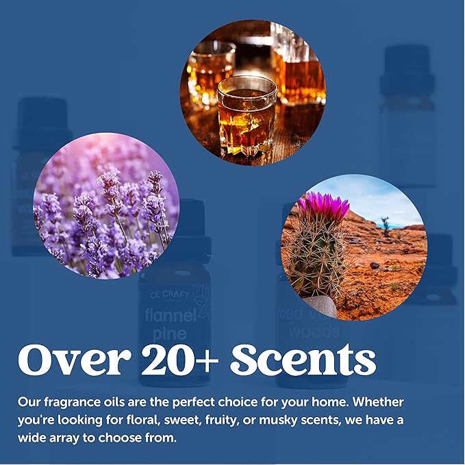 CANDECraftCo Premium Fragrance Oil – Diffuser Oils Fragrances Scented for Home, Candle Soap Making Supplies, Aromatherapy Blends for House (0.34 Fl Oz) (2-Pack, Pink Sugar & Pink Sands) - Bloomnest