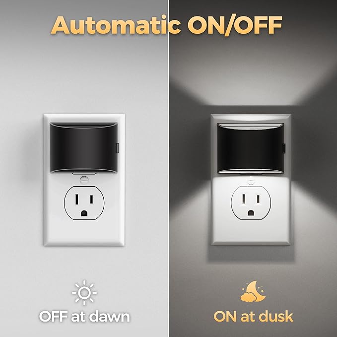 DORESshop LED Night Light[2 Pack], Night Lights Plug into Wall, 3 Level Brightness Adjustable Plug in Night Light, Dusk to Dawn Sensor, Nightlights for Adults, Bedroom, Bathroom, Hallway, 5000K - Bloomnest
