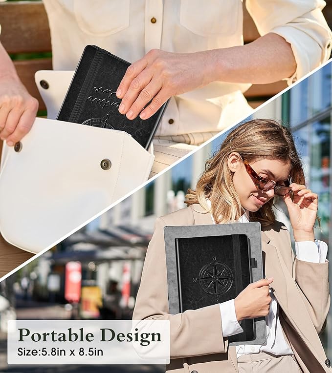 PAIBAS Blank Journal Notebook for Women Men,160 Pages,A5 Hardcover Sketchbook for Drawing, Sketch book, Unlined Notebooks for School,Work, Note Taking,Travel Journals for Writing 5.8"x8.5" (Black) - Bloomnest
