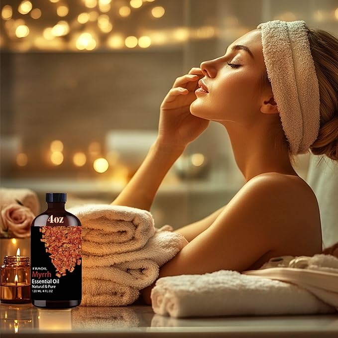 Myrrh Essential Oil, Myrrh Oil 4 Fl Oz 120ML for Diffuser Humidifier Yoga Cleaning DIY Candle Soap Making Perfume Gift for Women Essential Oils - Bloomnest