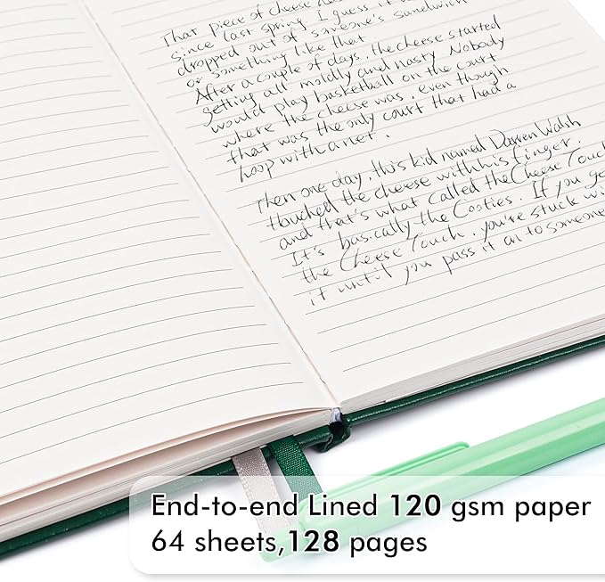 feela 12 Pack Notebooks Journals Bulk with 12 Black Pens, A5 Hardcover Notebook Classic Ruled Journal Set with Pen Holder for School Business Work Travel Writing, 120 GSM, 5.1”x8.3”, Dark Green - Bloomnest