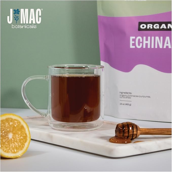 J Mac Botanicals, Organic Echinacea Herb & Sifted, Echinacea Purpurea, Organic Purple Cornflower tea - Bloomnest