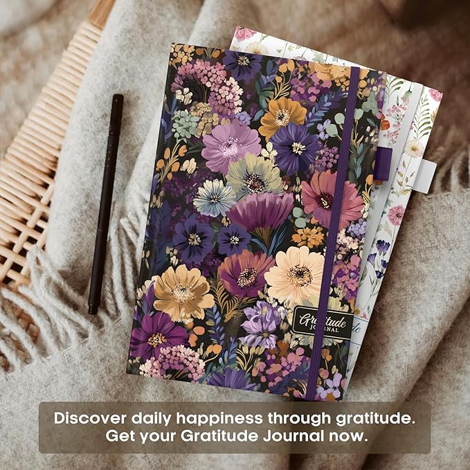 Gratitude Journal for Women – Undated Daily Mindfulness & Manifestation Journal with Prompts for Cultivate Affirmations, Positivity, Self-Care & Happiness - Midnight Bloom - Bloomnest