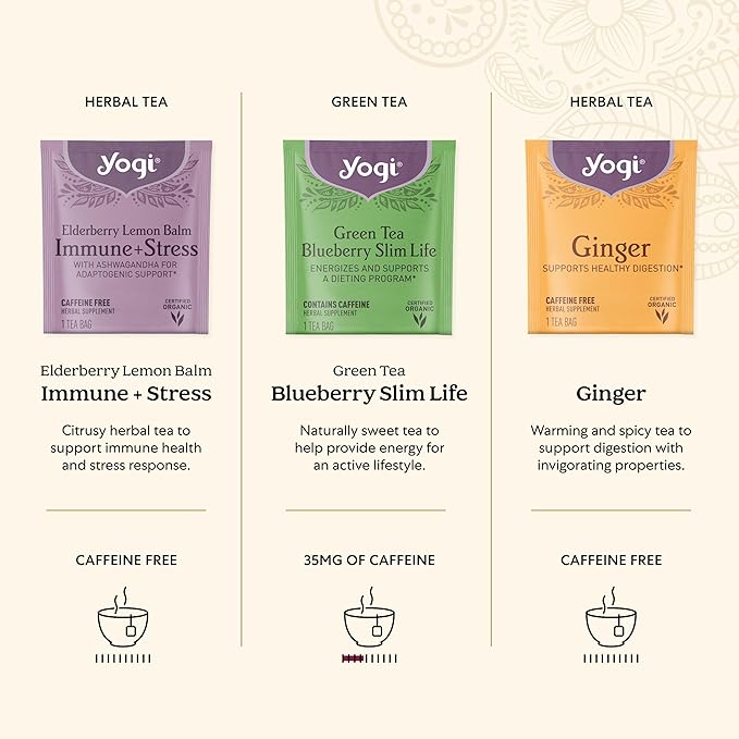 Yogi Organic Tea Sampler Gift Box (45 Tea Bags) Assorted Delicious Wellness Blends - 9 Favorite Herbal, Green & Black Varieties - Bloomnest