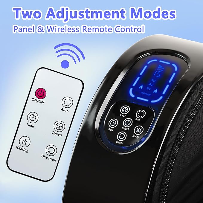 Shiatsu Foot Massager with Heat,Foot Massager for Plantar Fasciitis,Pain Relief and Heat Therapy,Massage Foot/Calf with Deep Kneading,Christmas Gift for Women and Men(Black) - Bloomnest
