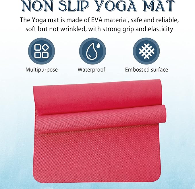 10 Pack Yoga Mats Bulk, 68'' x 24'' x 4mm Thick Yoga Mats for Kids and Adult Gym Mats Bundle Latex Free Exercise Mats with Non Slip Texture for Outdoor Yoga, Pilates or Workout (Multicolor) - Bloomnest