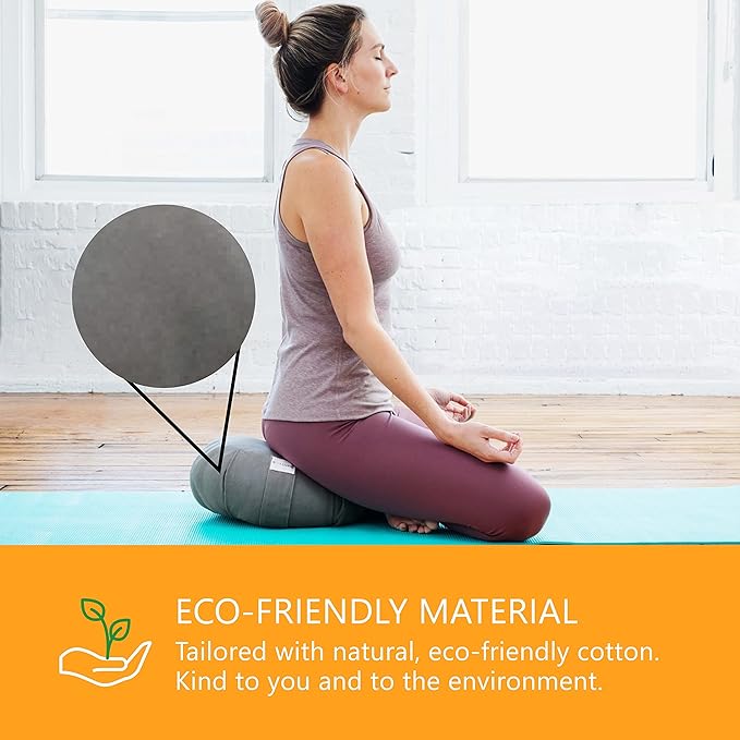 Meditation Cushion Sol Living Yoga Floor Pillow 100% Cotton Floor Cushion Removable Cover Firm Comfort Yoga Floor Cushion Seating for Adults Machine Washable Zafu Meditation Pillow Pouf Bolster Pillow