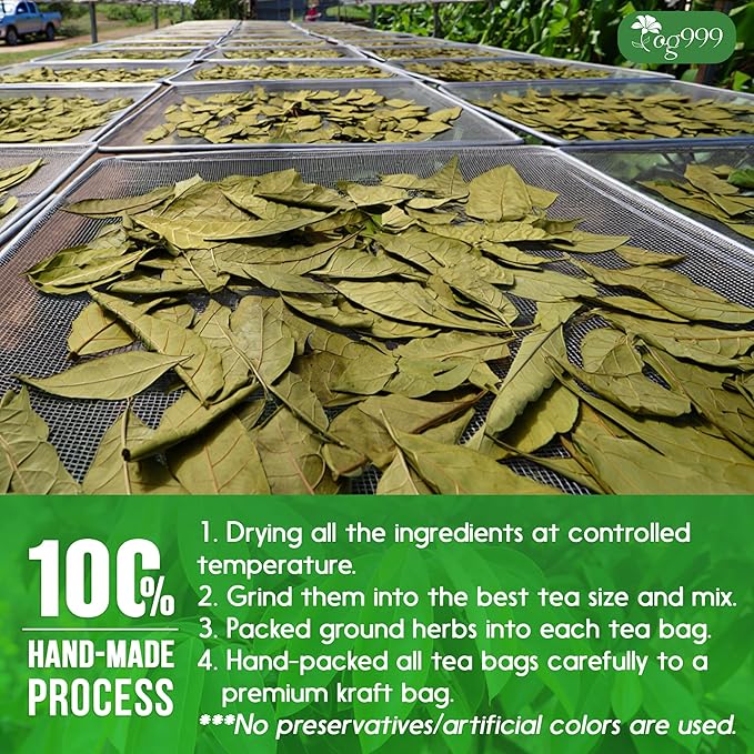 TOG999, Premium Soursop Herbal Tea Bags | 60 Count | Loose Leaf Powder Blend with Soursop Leaves, Lemongrass, Ginger, Licorice Root & Orange Peel – Naturally Aromatic Herbal Tea. Vegan. Caffeine-Free (60 Bags Soursop Herbal Tea) - Bloomnest