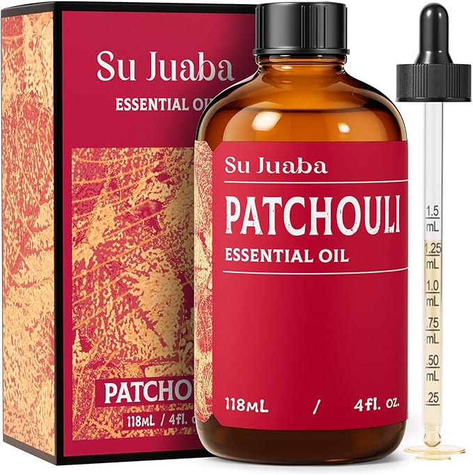 SU JUABA Patchouli Essential Oil 4 Fl Oz, 100% Pure Natural Aromatherapy Oil for Diffuser, Skin Care, Perfume & Soap Making - 118ML Bloomnest