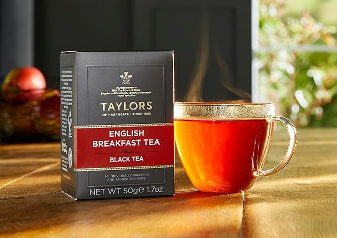 Taylors of Harrogate English Breakfast,Black Tea,Individually Wrapped Bags,Rich,Bright & Malty,Caffeinated,Enjoy Hot or Iced,20 Teabags,20 Count (Pack of 2) - Bloomnest