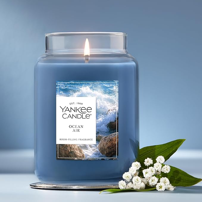 Yankee Candle Ocean Air Scented Candle, 22oz Large Jar with up to 150 Hour Burn Time, Giftable - Bloomnest