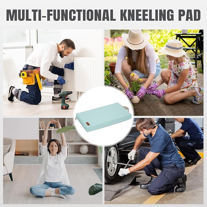 HappyPicnic Waterproof Kneeling Pad for Garden or Bath, 2 inch Thick Soft Foam Kneeler Mat for Gardeners Knee Support or Bathtub Bathing Baby with Handle and Removable Cover-Green - Bloomnest