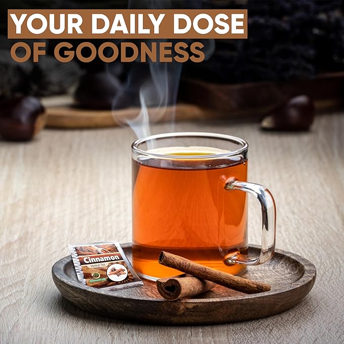 HERBOGANIC Cinnamon Herbal Tea - Digestion Support and Immune Boost | Refreshing and Delicious Blend | Natural Ingredients | 20 Tea Bags - Bloomnest