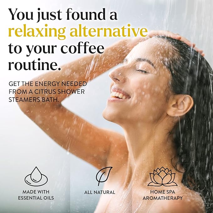 Miracle Made Citrus Mint Aromatherapy Shower Steamers – Essential Oil Shower Bombs for Relaxation, Nasal Relief & Daily Self-Care – 15 Shower Melt Tablets - Bloomnest