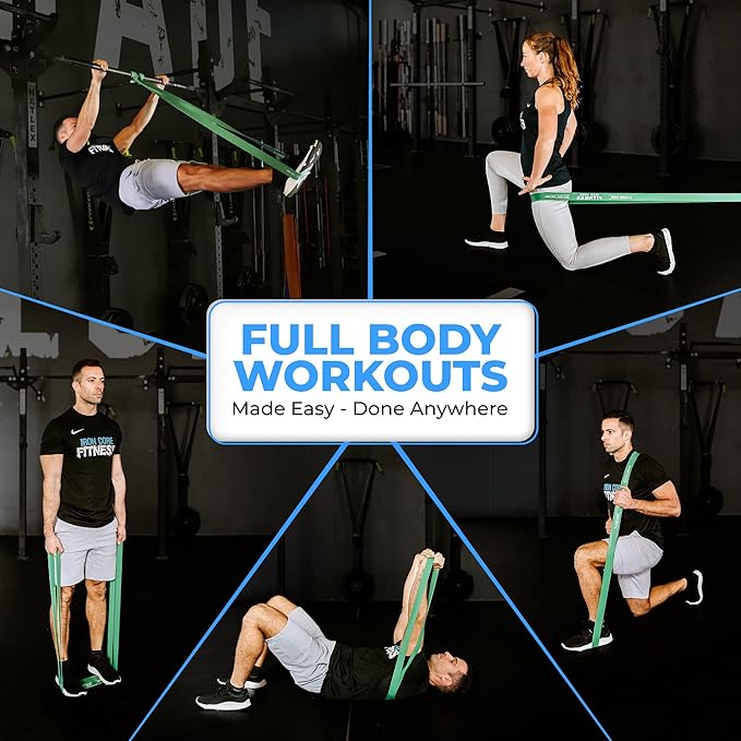 Pull Up Assistance Resistance Bands - Long Loop Power Bands for Men and Women - Strength Power Flexibility Training at Home & Gym - Ebooks & Workout Chart Included by Iron Core Fitness - Bloomnest