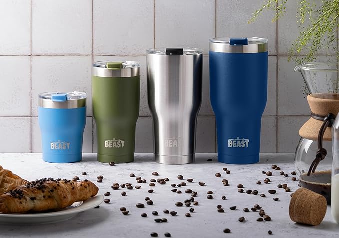 Beast 20 oz Tumbler Stainless Steel Vacuum Insulated Coffee Ice Cup Double Wall Travel Flask (Royal Blue) - Bloomnest