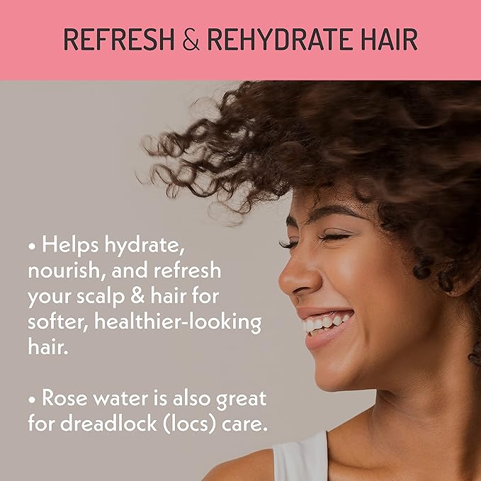Eve Hansen Organic Rose Water Spray – Pure Rosewater Face & Hair Mist for Hydration & Refreshing Glow | Facial Toner & Makeup Setting Spray | Alcohol-Free & Vegan | 4 oz - Bloomnest