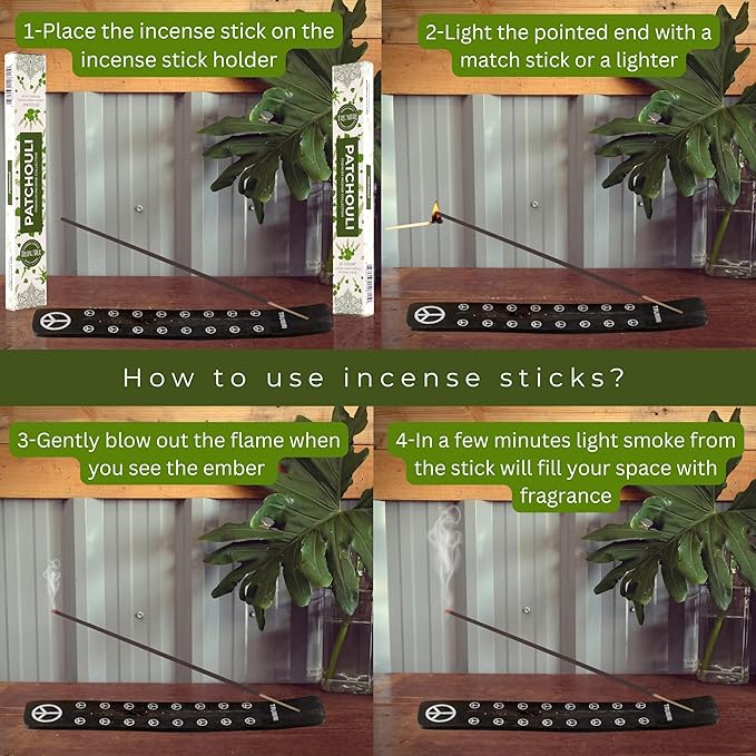 Patchouli Incense Sticks - Total 40 Insence-Sticks - Dual Pack of 20 Insense - Inciensos - Inscents - Natural Non Toxic Ingredients - Incents - Incence - Inscense - Insents TRUMIRI