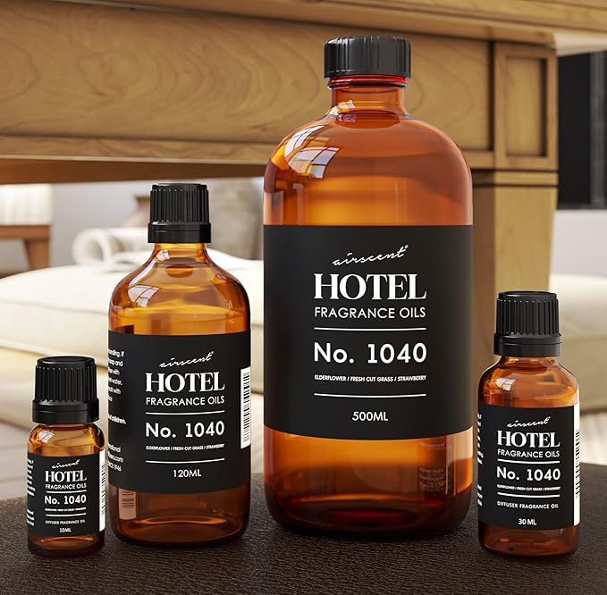AirScent 50 Central Park Ritzy Hotel Fragrance No. 1040 - Elderflower Fresh Cut Grass Strawberry - Hotel Diffuser Oil for Ultrasonic and Waterless Diffusers and Crafting - 30 mL, 1 fl oz Bottle - Bloomnest