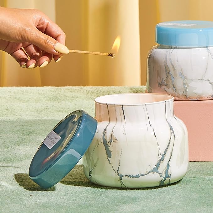Capri Blue Scented Candles - Modern Marble Oversized Jar - Luxury Candles for Home Scented with Tropical Fruits & Sugared Citrus - Soy Wax Blend (Volcano, 28 oz) - Bloomnest