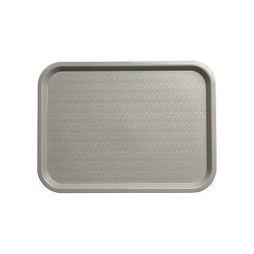 Carlisle FoodService Products Cafe Fast Food Cafeteria Tray with Patterned Surface for Cafeterias, Fast Food, And Dining Room, Plastic, 16.31 X 12.06 X 0.7 Inches, Gray, (Pack of 24) - Bloomnest