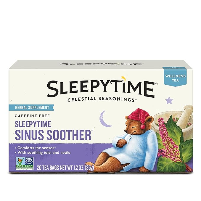 Celestial Seasonings Sleepytime Tea - Wellness Sinus Soother, Caffeine Free - 20 Tea Bags Box - Bloomnest
