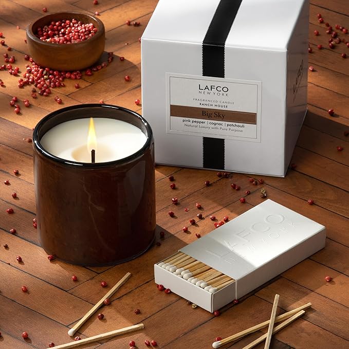 LAFCO New York Signature Candle, Big Sky - 15.5 oz - 90-Hour Burn Time - Reusable, Hand Blown Glass Vessel - Made in The USA - Bloomnest