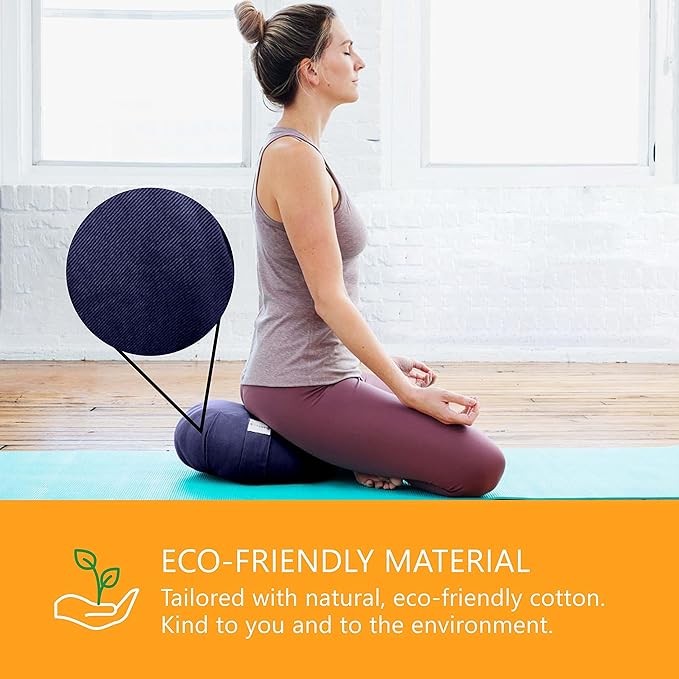 Meditation Cushion Sol Living Yoga Floor Pillow 100% Cotton Floor Cushion Removable Cover Firm Comfort Yoga Floor Cushion Seating for Adults Machine Washable Zafu Meditation Pillow Pouf Bolster Pillow