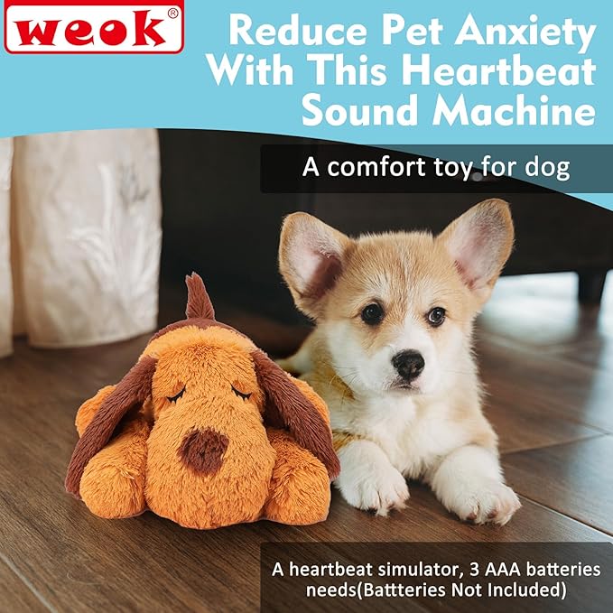 Heartbeat Puppy Toy, Comfort Cuddler Pillow, Dog Anxiety Relief Calming Aid,Heartbeat Stuffed Toy for Dogs,Puppy Heartbeat Toy Sleep Aid,Dog Heartbeat Toy for Pet - Bloomnest