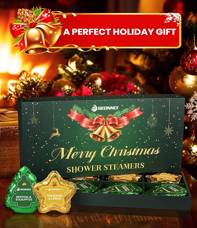 Shower Steamers Aromatherapy - 8 Pack Shower Bombs Christmas Gifts Stocking Stuffers for Women and Men, Stress Relief & Luxury Self Care, Gifts for Women Who Has Everything - Bloomnest