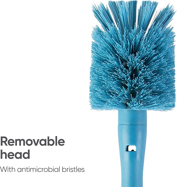 Owala 2-in-1 Water Bottle Brush Cleaner and Water Bottle Straw Cleaner Brush, Water Bottle Brush with Removable Head and Twist n� Hide Straw Brush, Smokey Blue Owala
