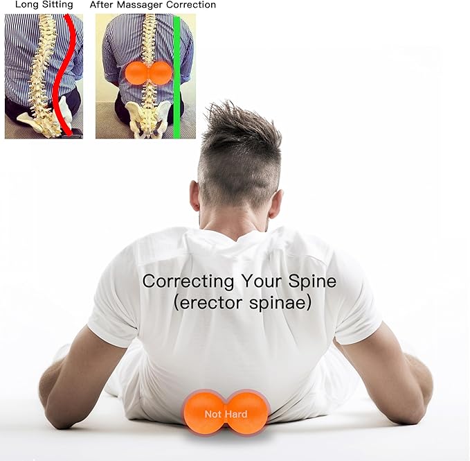 Massage Ball, Lacrosse Ball Massage Ball Therapy for Myofascial Release, Ball for Plantar Fasciitis Relief, Hard Ball,with Extra Soft Peanut Ball,Stretch Band - Bloomnest